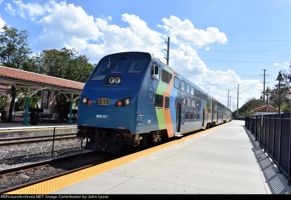 Train # P677 heading away from WPB Station bound for Miami Central Station